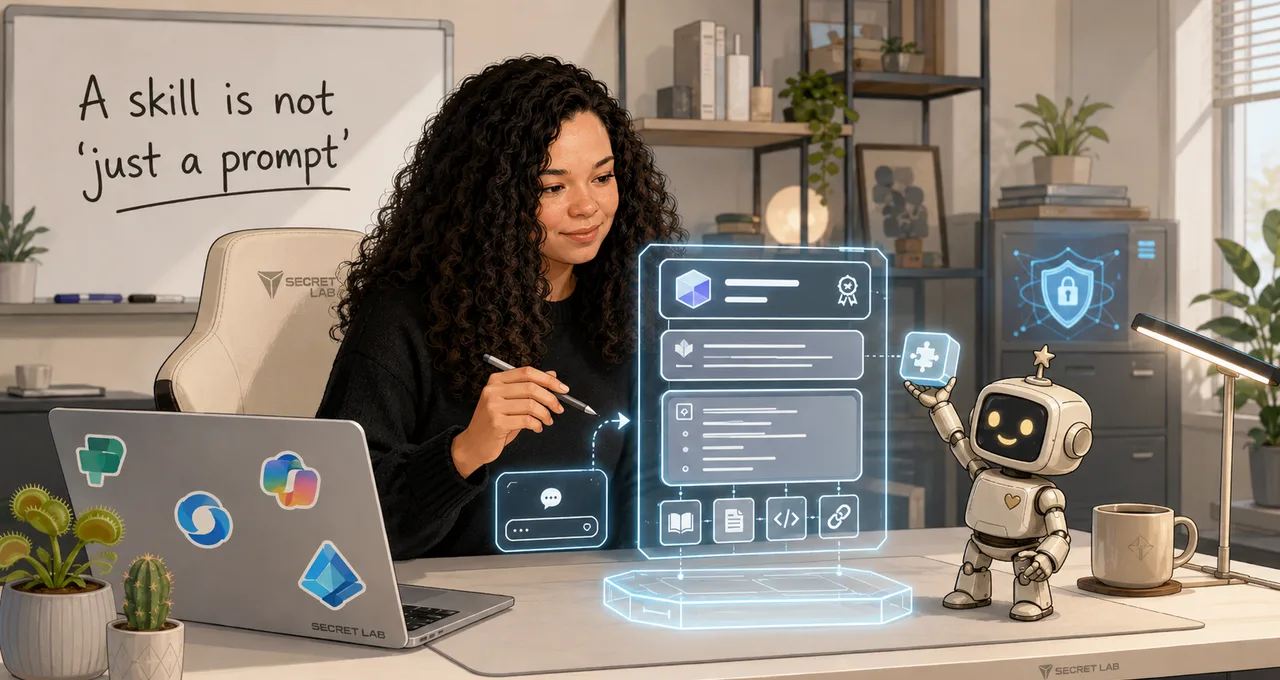 A woman designing a skill with her robot helper